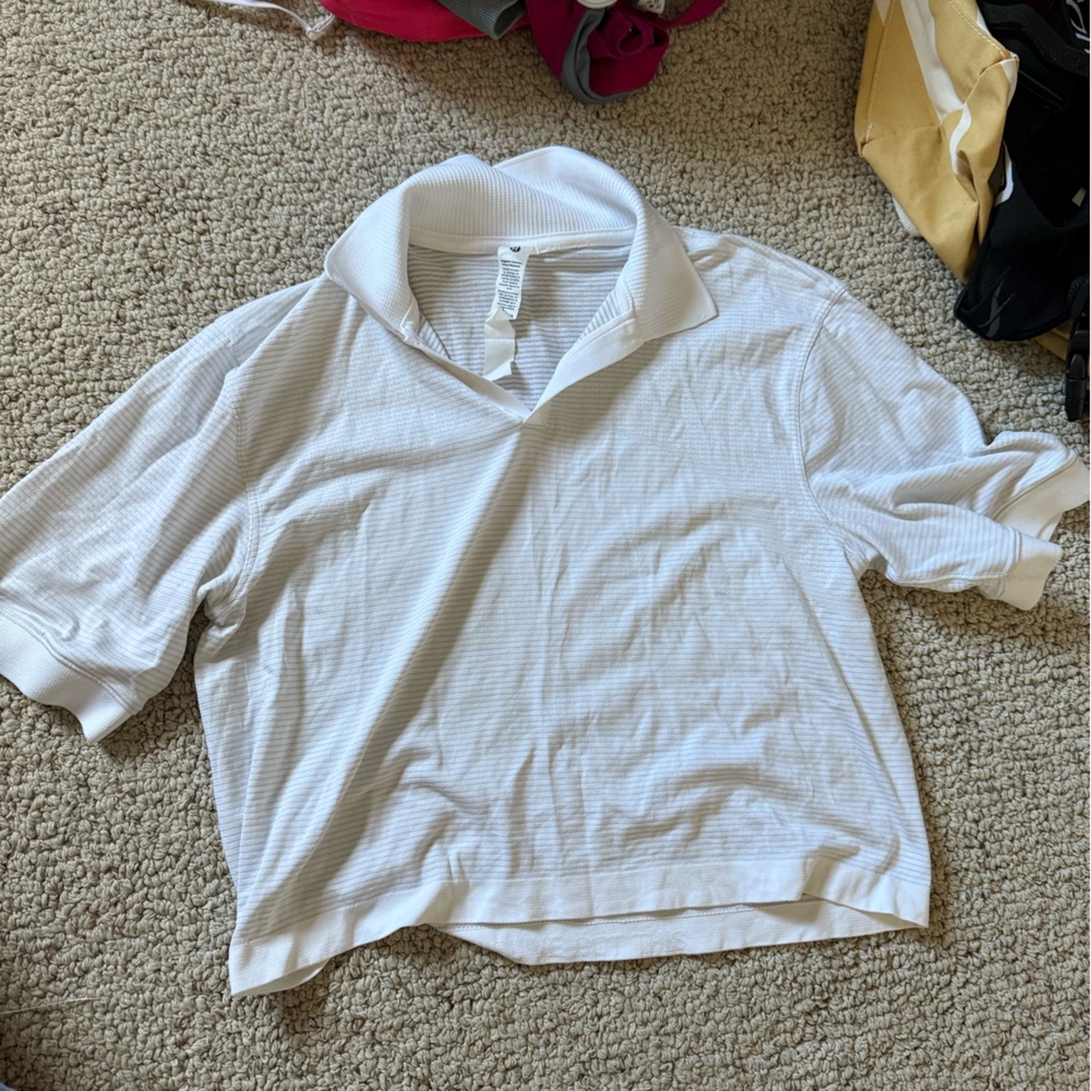 Lululemon Athletica White Ribbed Top